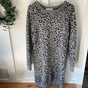 Loft leopard print sweater dress